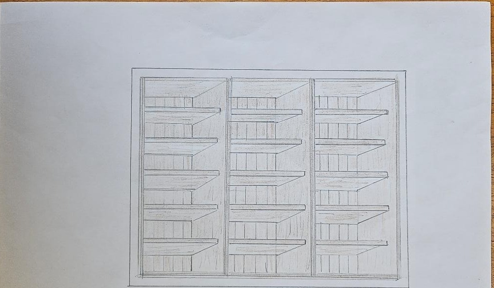 Hand-drawn TFS shelving plan