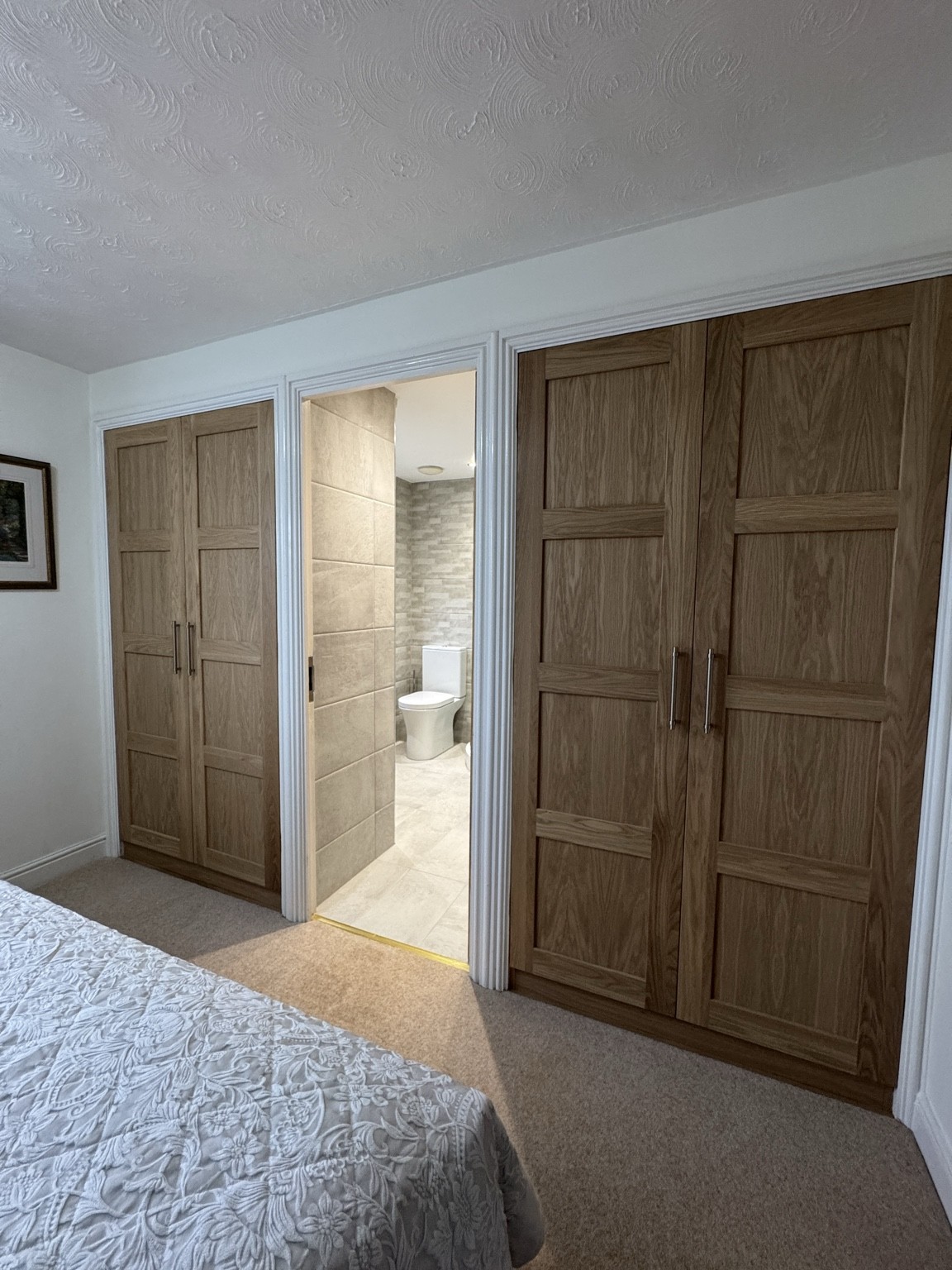 Finished oak doors fitted in the completed room